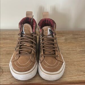 Vans Brown High-Tops with Red Details